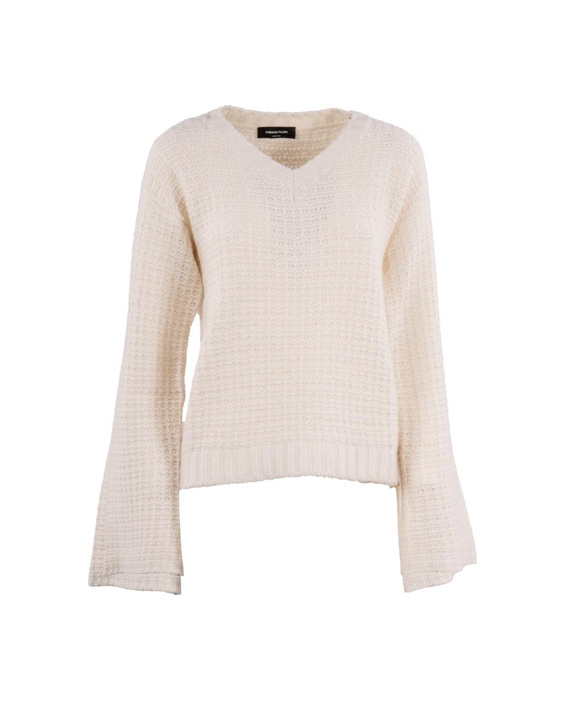 shop FABIANA FILIPPI  Pull: Fabiana Filippi maglia in lana.
Scollo V.
Maniche ampie.
Composizione: 57% Lana Vergine 18% Seta 25% Poliestere.
Fabbricato in Italia.. MAD225F536 L617-0142 number 4475722